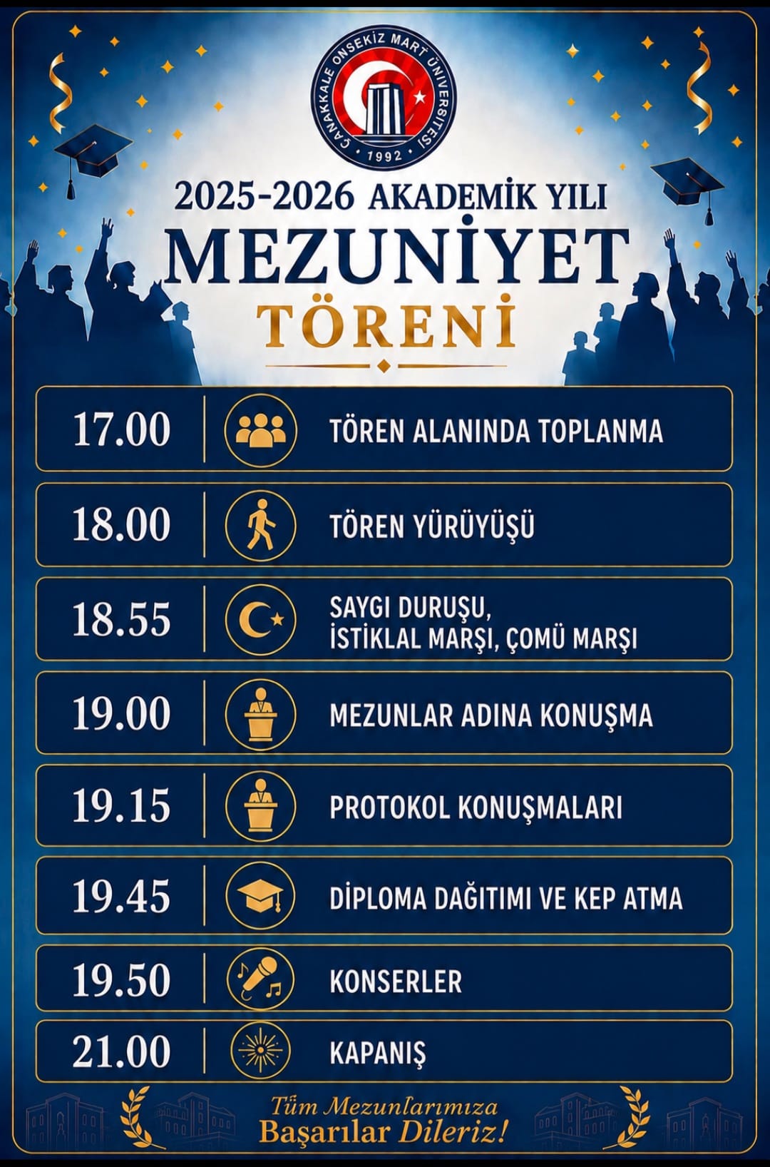 2025-2026 Akademik Yılı Mezuniyet Töreni Akışı