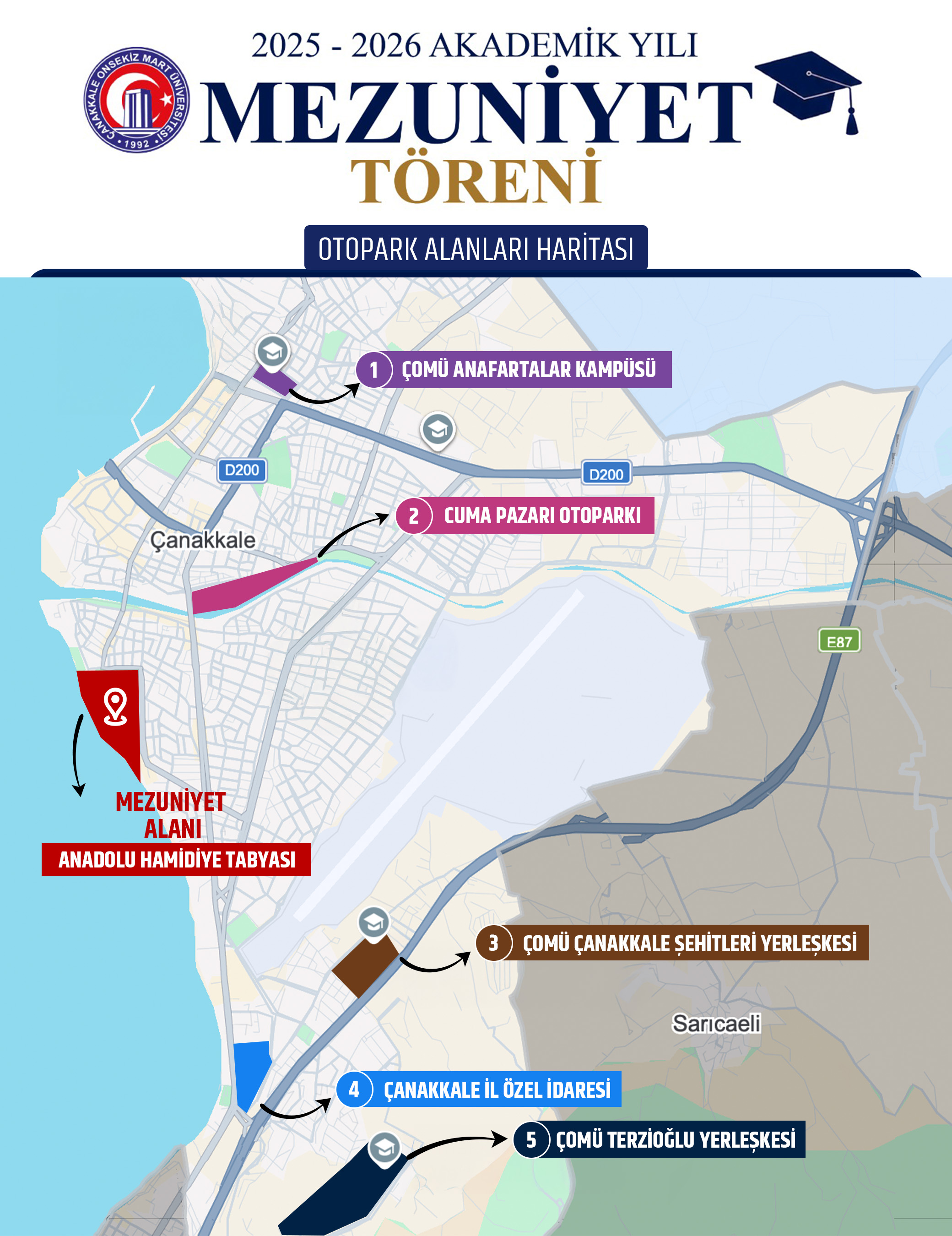 2025-2026 Akademik Yılı Mezuniyet Töreni Otopark Düzeni