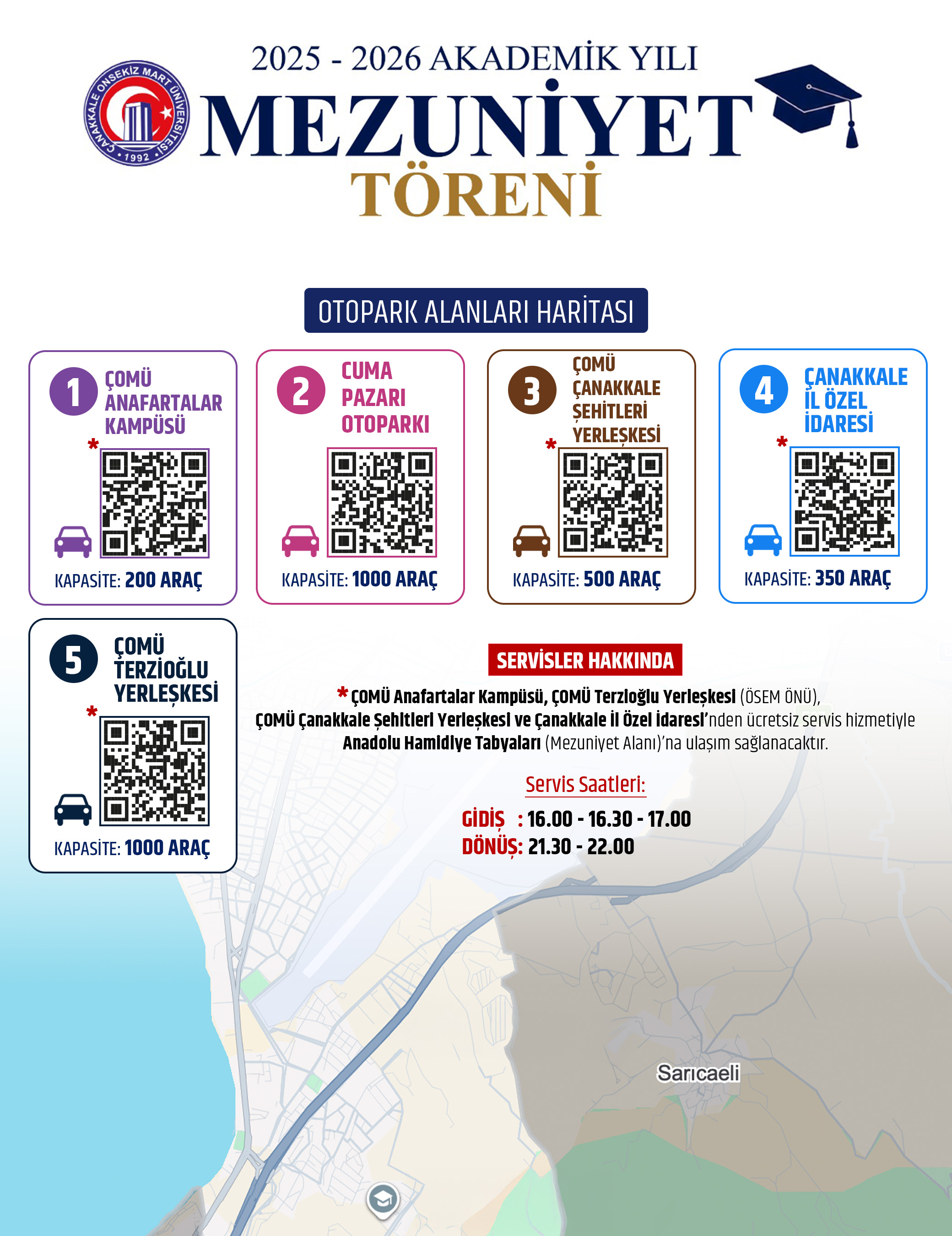 2025-2026 Akademik Yılı Mezuniyet Töreni Otopark Düzeni - 2